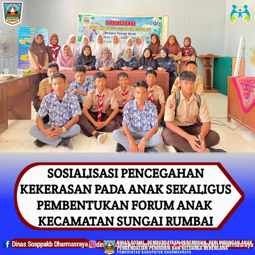 Sosialisasi Pencegahan Kekerasan pada Anak sekaligus Pembentukan Forum Anak Kecamatan Sungai Rumbai