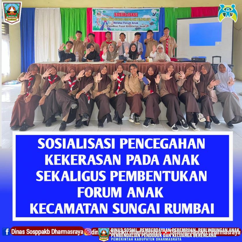 Sosialisasi Pencegahan Kekerasan pada Anak sekaligus pembentukan Forum Anak di Kecamatan Sungai Rumbai